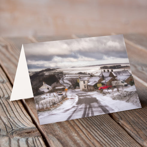 A Snow Covered Barrel - Christmas Card